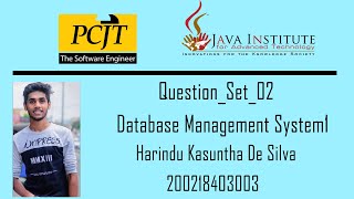 DBMS_Question_Set_02 | 1st Year | Java Institute