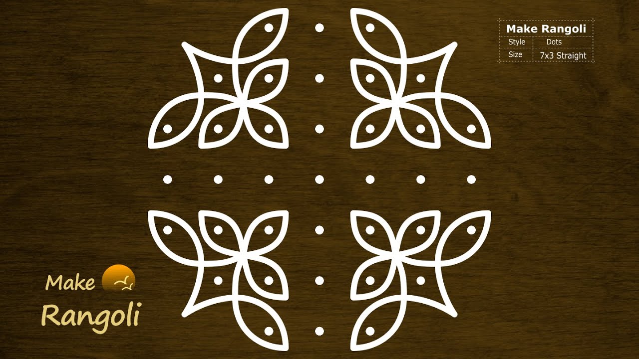 Simple Sikku Kolam with dots | Melika Muggu | Rangoli Designs | Kambi Kolam | Make Rangoli