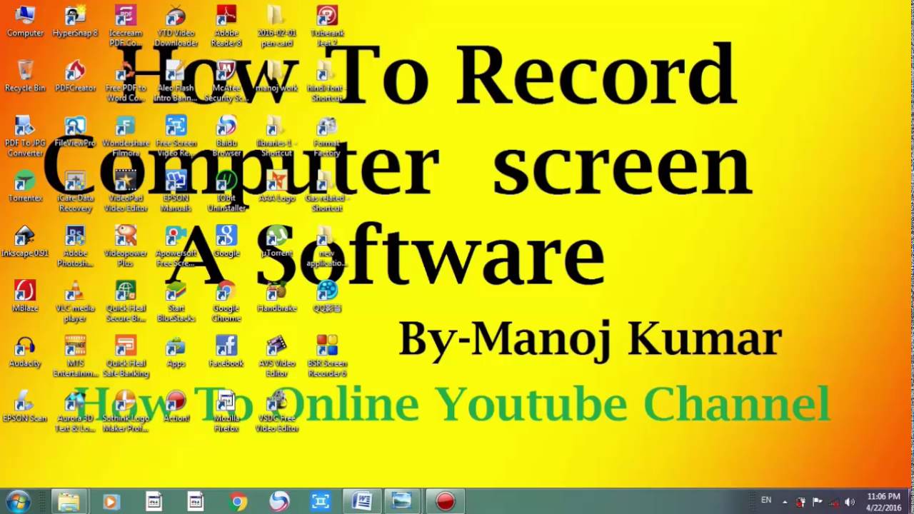 How To Record Computer screen use A Best Software YouTube