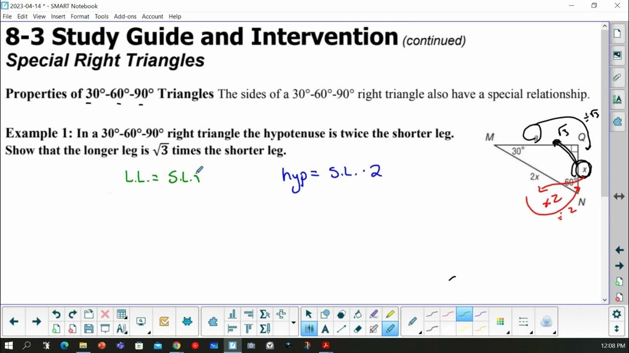 Geometry 8 3 Study Guide 30 60 90 Intro - YouTube