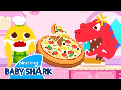 Yum Yum! Baby Shark Cooks Delicious Pizza for Hungry Dinosaur | Story for Kids | Baby Shark Official