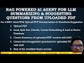 Build RAG AI App | Summarization & Suggestion for 5 Questions from Uploaded PDF through LLMs | Part8