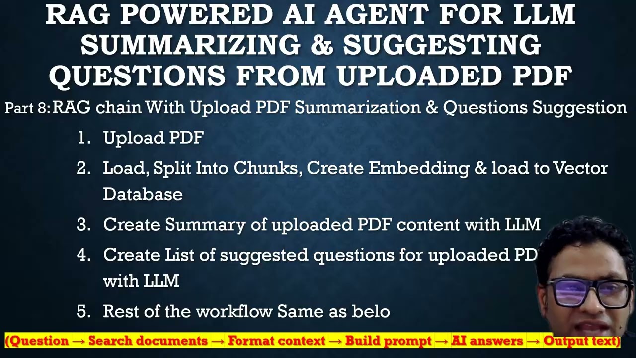 Build RAG AI App | Summarization & Suggestion for 5 Questions from Uploaded PDF through LLMs | Part8