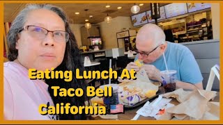 Eating Lunch At Taco Bell California 🇺🇸 | LizaTony Vlogs 