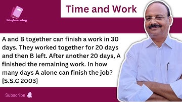 A and B together can finish a work in 30 days. They worked together for 20 days and then B left.....