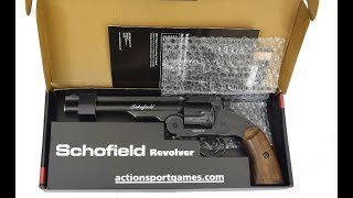 Пневматический револьвер ASG Schofield 6 Aging BK (пулевой)