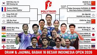 DRAW & JADWAL BABAK 16 BESAR INDONESIA OPEN 2026 HARI INI JAM 9 PAGI LIVE YOUTUBE POLYTRON INDONESIA