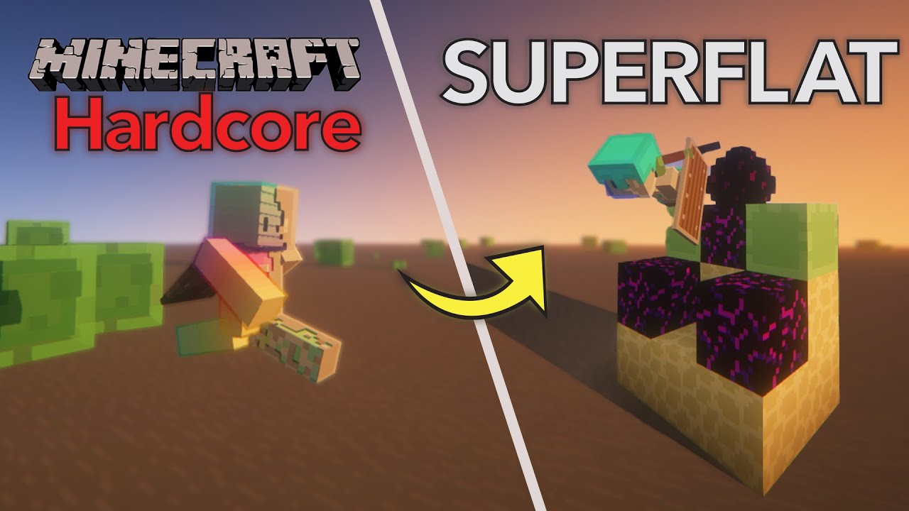 I Beat Minecraft Hardcore in a SUPERFLAT STONE World - YouTube