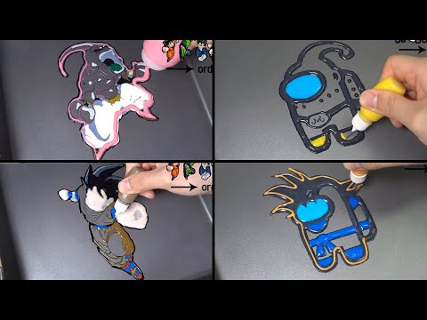 Drangon <strong>ball</strong> z Original VS Among <strong>us</strong> Pancake art - Kakarot, Majin buu, Cell, Frieza