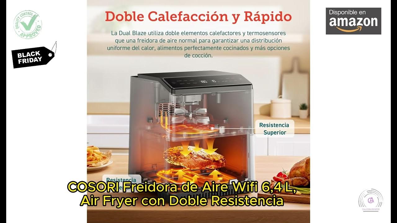 COSORI Freidora de Aire Wifi 6,4 L, Air Fryer con Doble