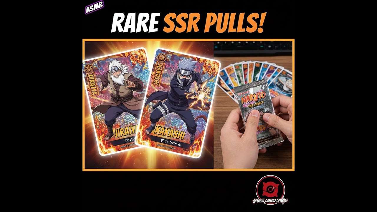 Naruto Card Unboxing ASMR 🍥 | Rare SSR Jiraiya & Kakashi Pulls! 🔥 |  @itachi_gamerz_official