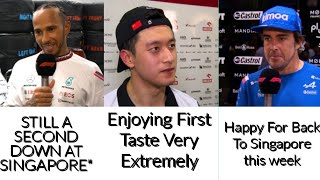 LEWIS, FERNANDO & GUANYU POST FREE PRACTICE INTERVIEW SINGAPORE GP 2022