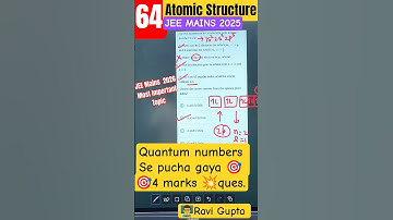 JEE MAINS pyq of Atomic Structure by Ravi Sir #chemcrush #jeebatch #jeechemistry #pw #jeepyq #viral