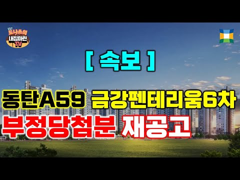 동탄 A59블럭 금강펜테리움6차 부정당첨 재공급분석
