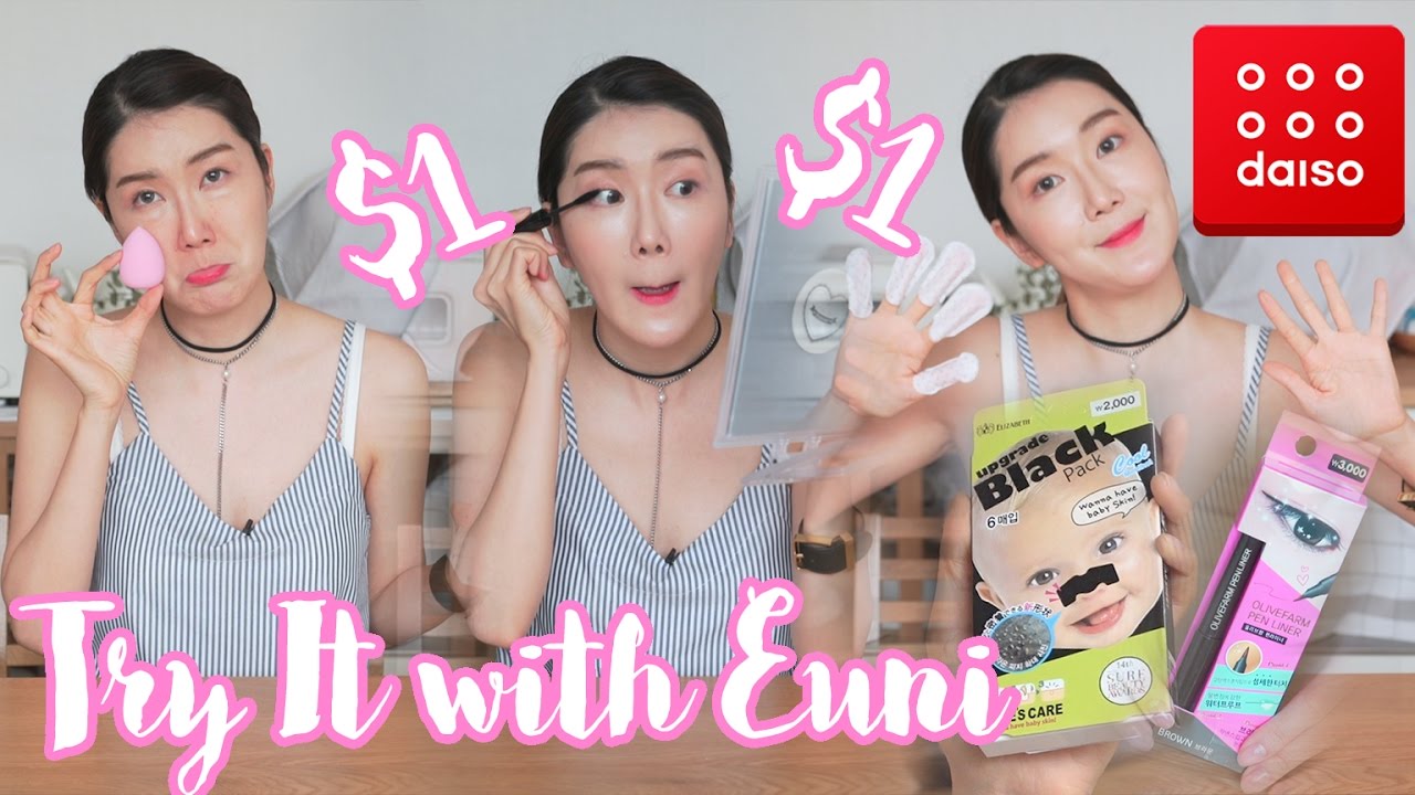 Daiso 1 Beauty Products Try It With Euni 4 Beauty Blender Dupe, Nose Strips and More
