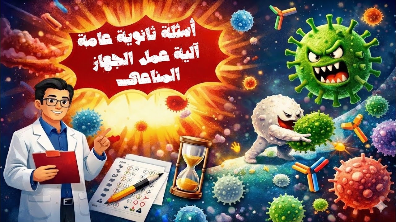 أسئلة ثانوية عامة ( آلية عمل الجهاز المناعى ) - أحياء تالتة ثانوي 2026