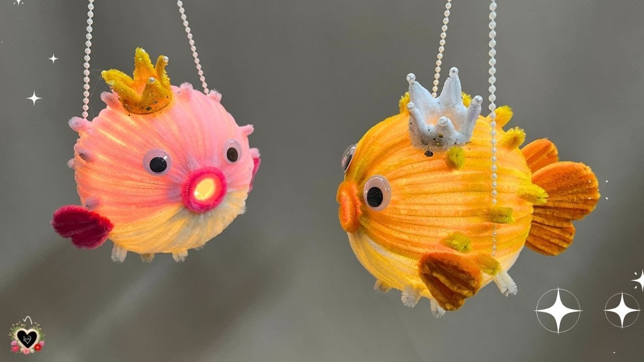 DIY Pipe Cleaner 🐳How to make a cute Puffer Fish Lantern with Pipe Cleaner 🐳 