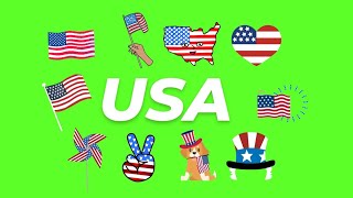 Animated USA GIF Green Screen Pack (Free Download)