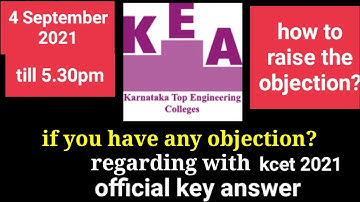 How to raise objection regarding to official key answer kcet 2021
