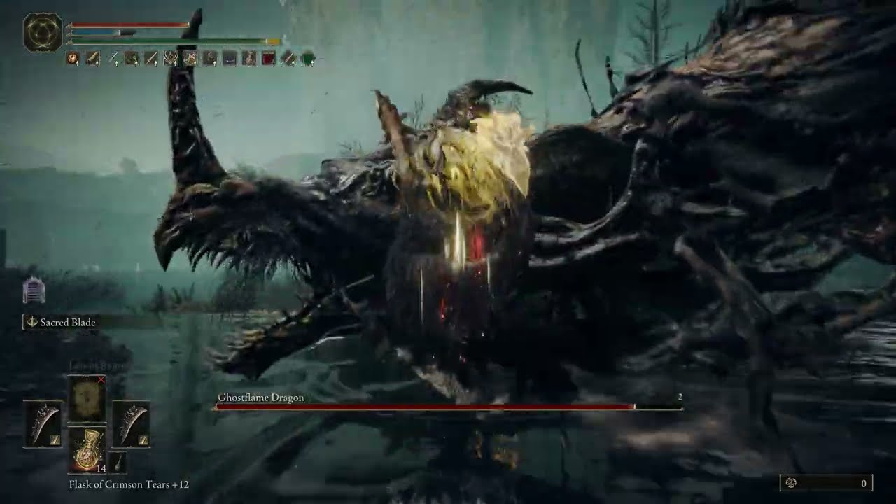 Elden Ring DLC - Ghostflame dragon EASY NO HIT (holy damage)