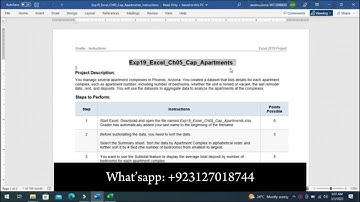 Exp19_Excel_Ch05_Cap_Apartments | Excel Chapter 5 Capstone – Appartments