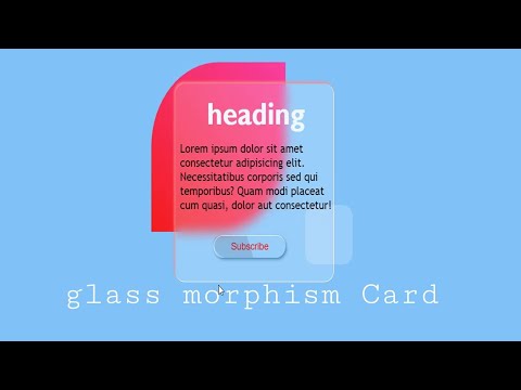 CSS Creative glass morphism Card hover animation html css
