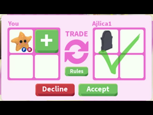 Starfish, Trade Roblox Adopt Me Items