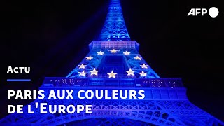 Présidence tournante de l'UE: des monuments de Paris parés de bleu | AFP