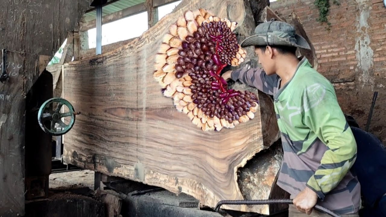 Unexpected Giant Wood!! Woodcutting Skill at the Largest Sawmill - YouTube