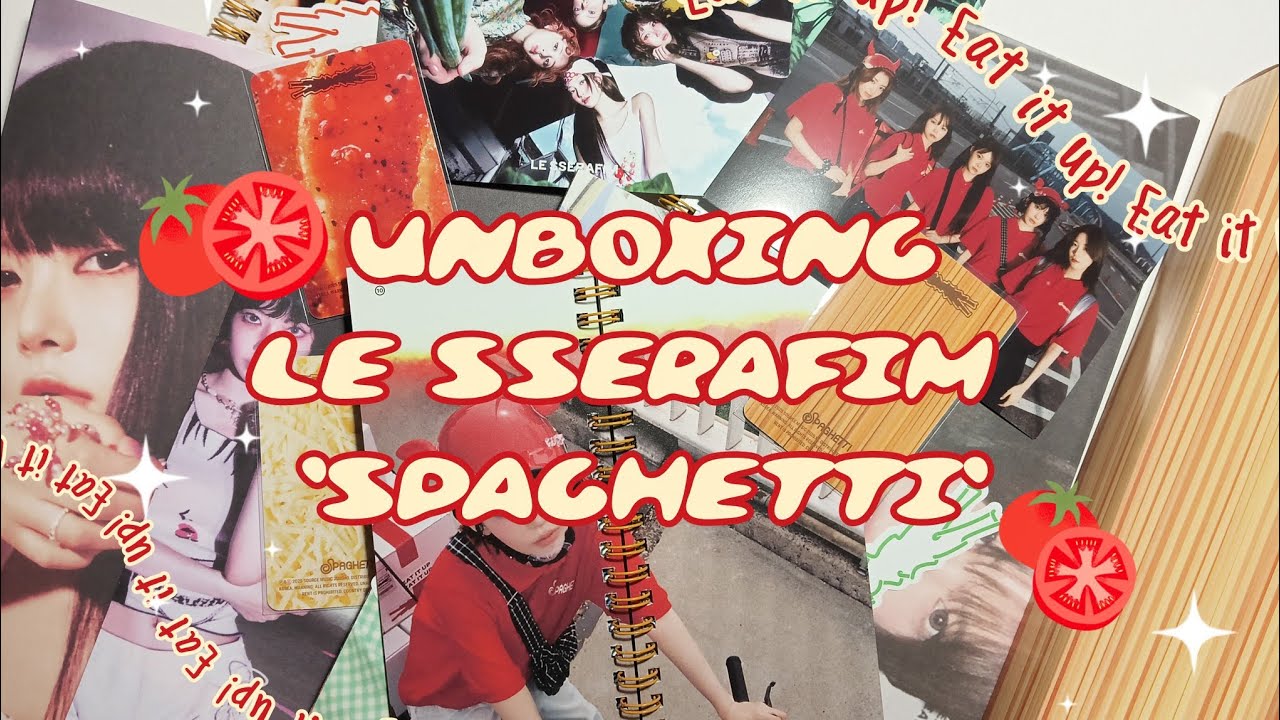 ⋆𐙚₊˚⊹ распаковка альбомов le sserafim 'spaghetti'