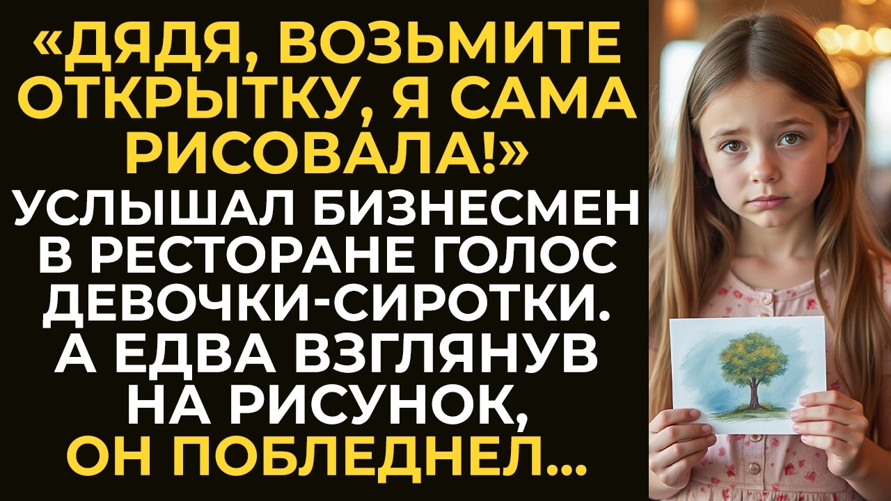 «Возьмите открытку, я сама рисовала!» — услышал бизнесмен в ресторане голос девочки. А взглянув…