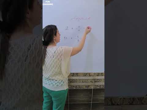 طريقة جمع عدد صحيح مع كسر