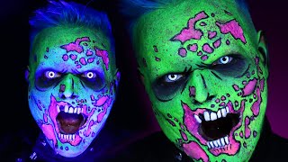 NEON POP ART ZOMBIE!!! Halloween Makeup Tutorial!