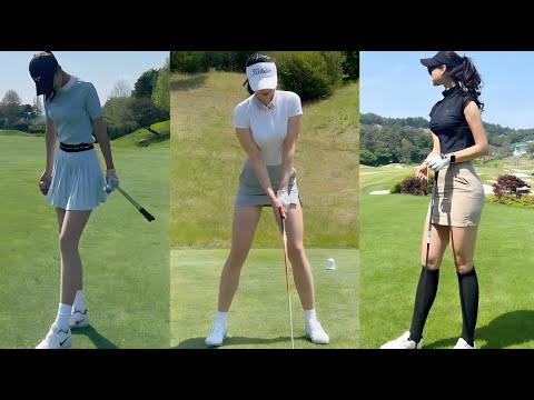 [세로골프TV] 💕175CM 이상 12명의 장신 프로 골퍼의 세로화면 스윙 모음  Korean tall beauty pro golfer Swing collection #미녀골퍼