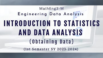 [MathEng3-M Engineering Data Analysis] LECTURE 1 Introduction to Statistics and Data Analysis
