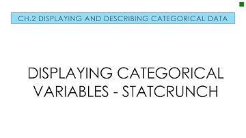 Applied Stats 2.2 Displaying Categorical Variables - StatCrunch