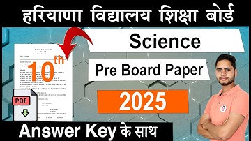 HBSE Class 10 Science PreBoard Paper 2025 Solution/ Haryana Class 10 Official Model Question Paper