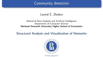 Network Analysis. Lecture10. Community detection