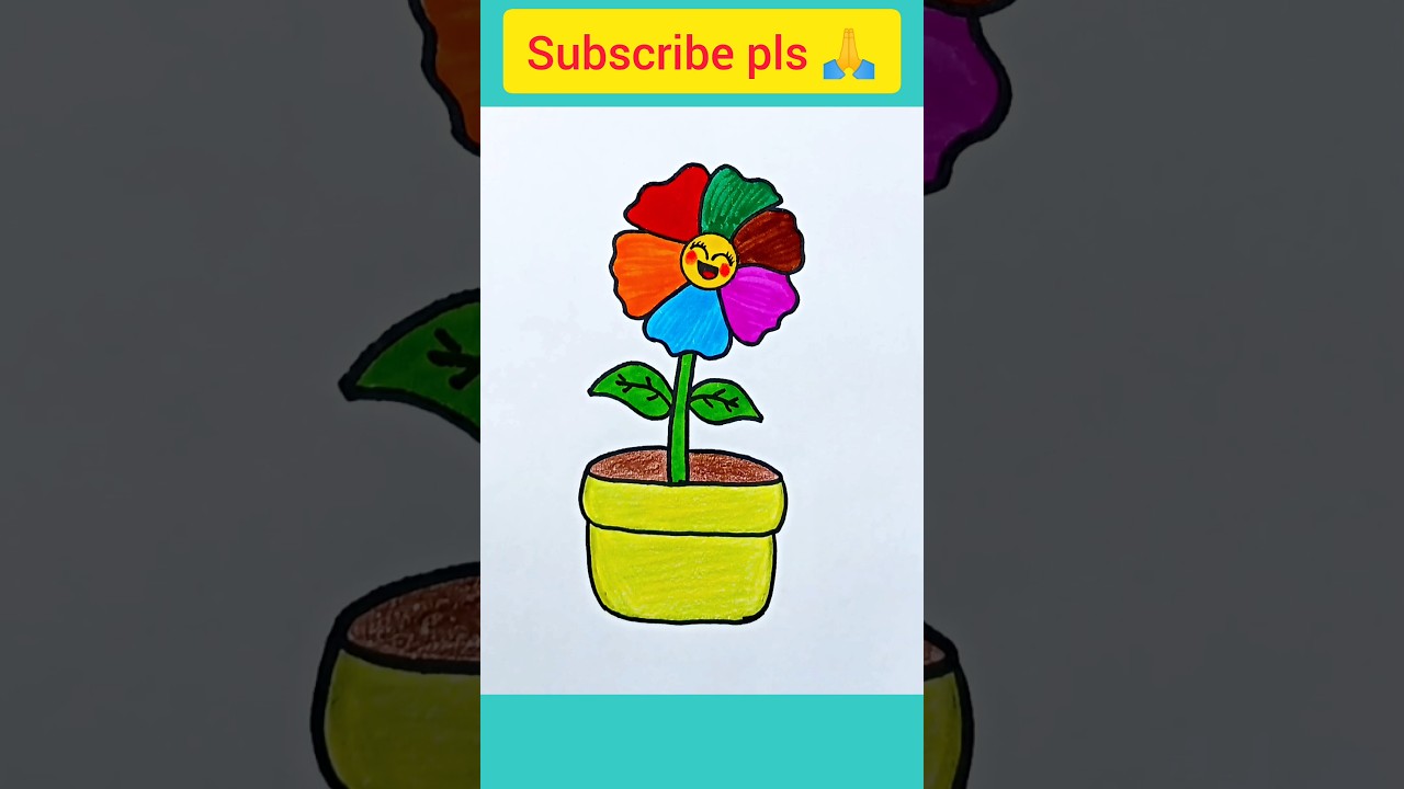 how to Drawing And Coloring Smiley Flowers for kids 