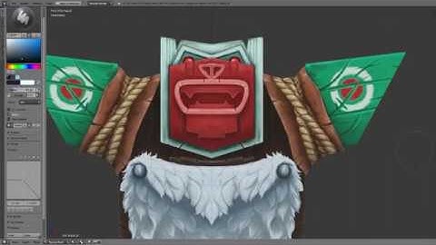 Wooden shield with styalized hand painted textures (Part 2)