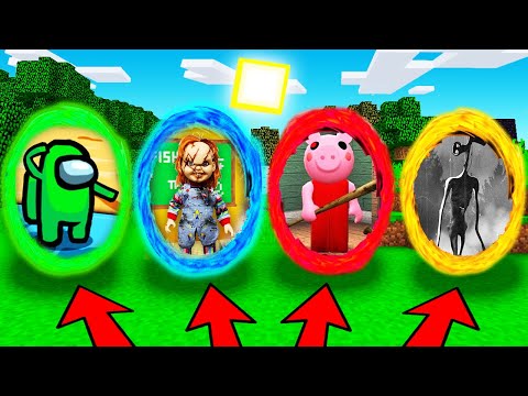 NIE WYBIERZ ZŁEGO PORTALU - AMONG US, PIGGY, SIREN HEAD, CHUCKY W MINECRAFT?!