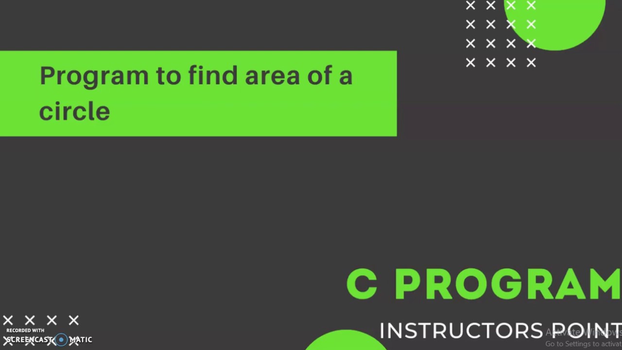 C Program: Calculate area of the circle. - YouTube