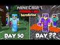 Can I Survive in a HEROBRINE Hardcore World? (Day 51-100)