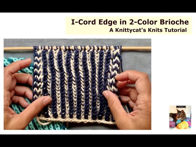 I-Cord Edge in 2-Color Brioche: A Knittycat's Knits Tutorial - YouTube