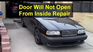 Volvo 850 door will not open from the inside handle repair. Latch link bar has fallen off. - VOTD