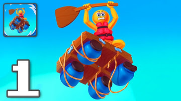 Raft Racing - Gameplay Walkthrough Part 1 - Tutorial River Rafting Adventure (iOS, Android)