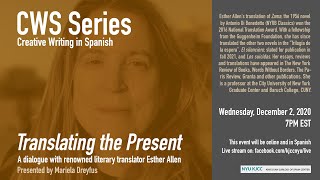 CWS Series | Translating the Present. A dialogue with renowned literary translator Esther Allen