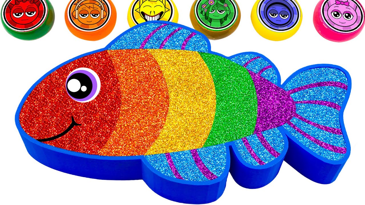 ASMR Slime Video l How To Make Rainbow Fish Bathtub With Glitter Slime | Best Of Yo Yo Idea