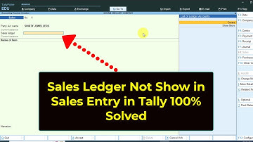 how to solved sales ledger not show in sales entry in tally prime tally problam #tally #tallyprime