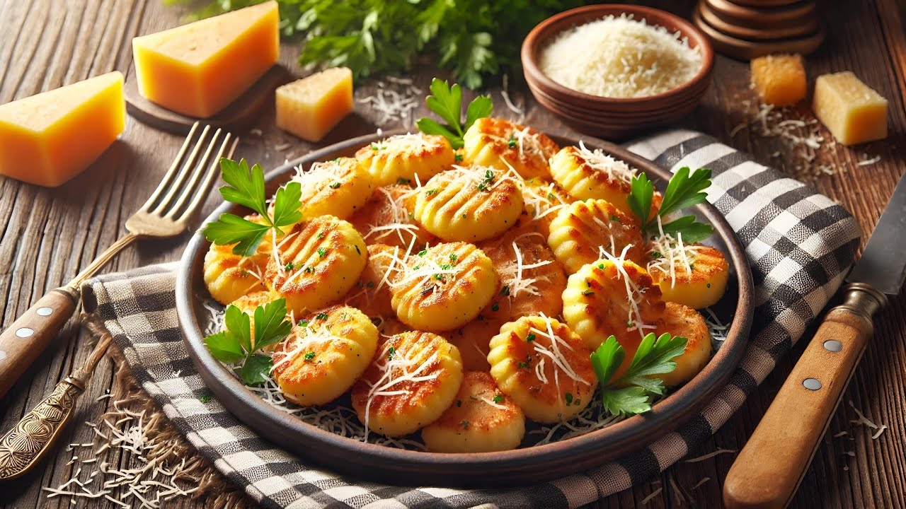 Gnocchi à la Romaine  وصفة بالسميد والجبن، النيوكي الإيطالي